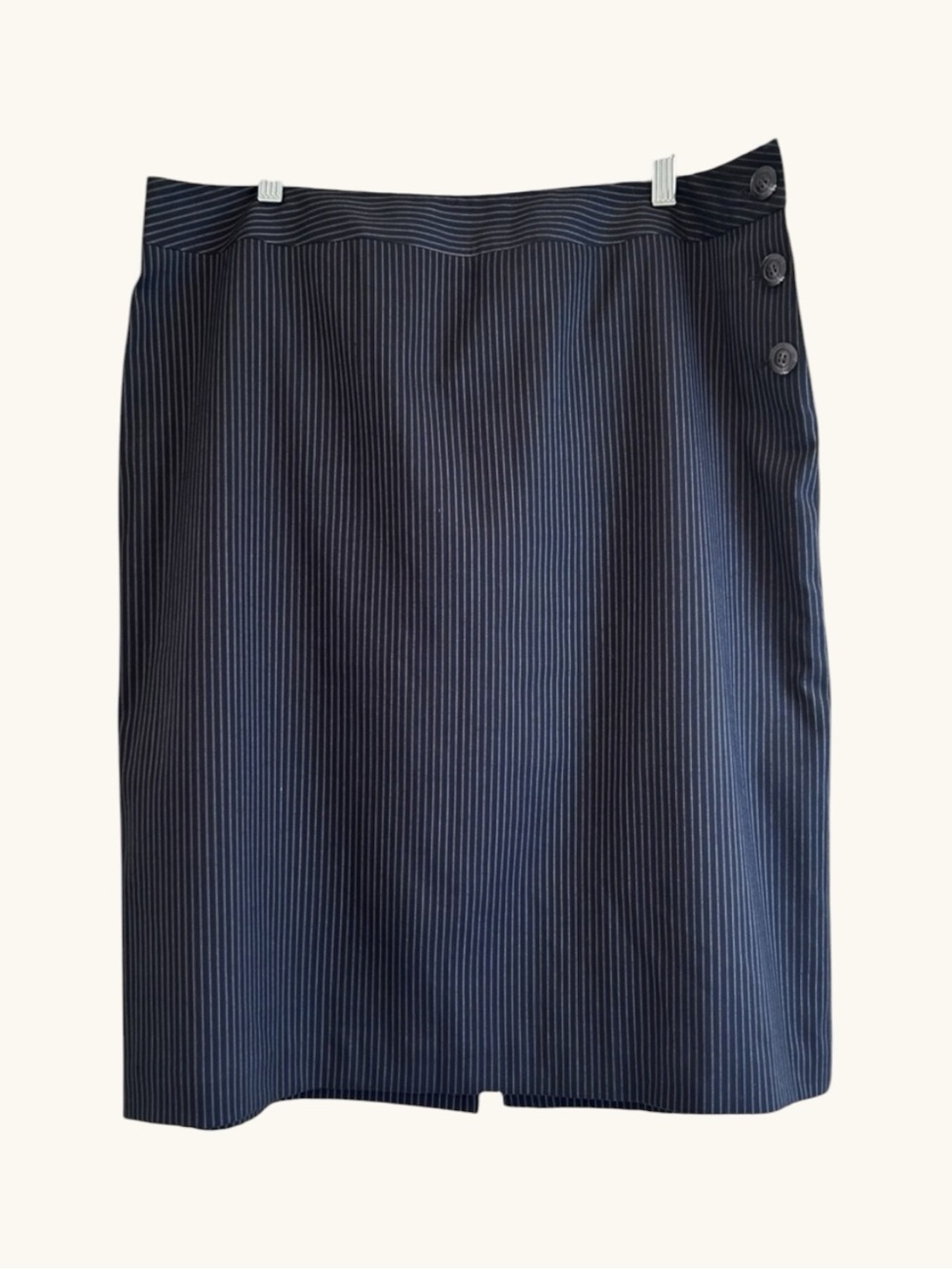 Talbots Stretch Wool Silk Pinstripe Pencil Skirt Size 16